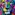 The image depicts a colorful, artistic representation of a lion's face. The lion is illustrated with vibrant shades of blue, green, yellow, pink, and purple, set against a dark background.