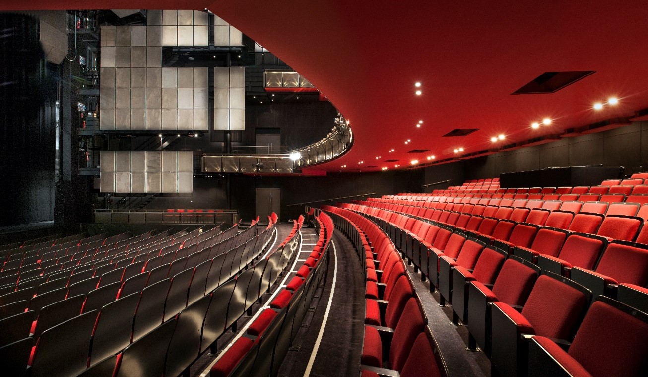 Sadler's Wells Theatre auditorium seating consisting of red chairs in rows