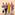 Four older people stand in a line. One is wearing a party hat, and another is holding The Who's Quadrophenia vinyl record.
